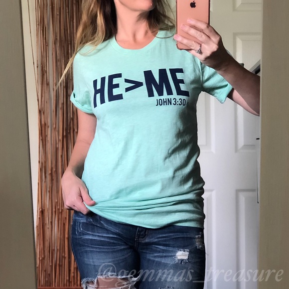 HE > ME Tee SeaFoam Heather - Picture 5 of 5